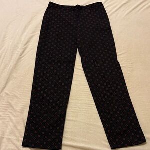 LOFT Black and Red dot print Dress Pants